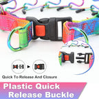 Supet Martingale Collar for Dogs, Adjustable Dog Training Collar with Quick Release Buckle for Small Medium Large Dogs Rainbow