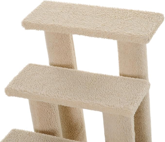 25" 4-Step Multi-Level Carpeted Cat Scratching Post Pet Stairs,cat Tree Tower cat Ladder for Indoor cat Gym for Indoor Cats cat Climbing Wall Small cat Tree for Indoor Cats Beige