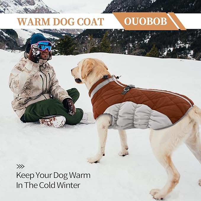 Dog Winter Jacket Cozy Reflective Waterproof Windproof Warm Pet Garment,Comfortable Cold Weather Fleece Apparel Outfits with Zipper Closure for Small Medium Large Dogs Puppy Walking,X-Small