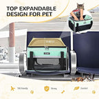 Lekereise Top-Expandable Pet Carrier 17x11x9.5 Inch Alaska Hawaiian Airline Approved Soft Sided Underseat to 12lbs Travel Carriers for Small Dogs and Cats with Locking Safety Zippers Anti-Scratch Mesh
