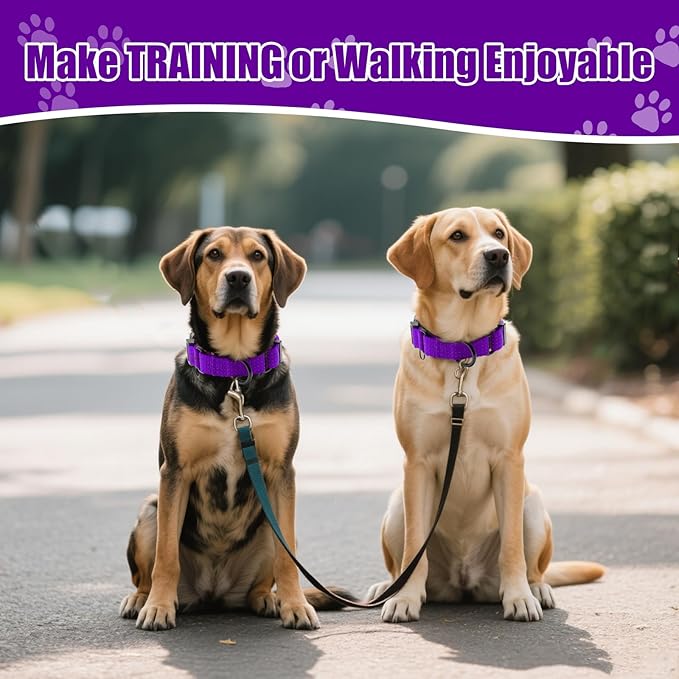 Martingale Dog Collar, Reflective No Pull Training Collar with Quick Release Buckle, Adjustable Heavy Duty Nylon Choker Collars for Small Medium Large Dogs(S,Purple)
