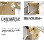 Wooden Cat House Rabbit Hideout with Hammock Stackable Collapsible Cat Kity Cube Room Splicing Bunny Cat Climbing Combination