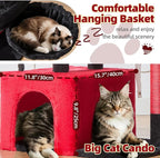 Taoqimiao MS043BR Cat Tree, 32.2-Inch Cat Tower for Indoors Cats, Cat Condo with Large Cat Perch, Spacious Cat Cave, Scratching Posts for Small and Medium Cats, Black and Red