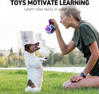 QDAN Small Dog Toys, Puppy Balls, Dog Balls with Straps for Small Breed, Soccer Ball for Dogs, Puppy Toys, Dog Birthday Gift (Purple Blue, 3.5 inch)