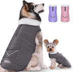 iBuddy Dog Winter Jacket for Extra Large Dogs, Easy on 3XL Dog Snow Coat Velcro Waterproof Pet Puffer Clothes with Harness Hole Adjustable Reflective Quilted Pet Cold Weather Vest for Boy Male
