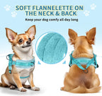 SlowTon No Pull Small Dog Harness and Leash Set, Puppy Soft Vest Harness Neck & Chest Adjustable, Reflective Lightweight Harness & Anti-Twist Pet Lead Combo for Small Medium Dogs (BL-Front Clip,XS)