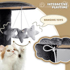 Magshion Cat Tree 77" Cats Tower for Indoor Cats, Multi-Level Cat Condo with Scratching Post, Top Perch, Sisal Board and Dangling Ball, Cat Stand Jumping Platform Kittens Pet Play House (Smoke Grey)