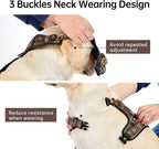 IVY&LANE No Pull Dog Harness with Leash Set, Reflective No Choke Pet Vest,Adjustable Oxford Dog Vest Harness with Easy Control Handle for Large Dogs (Dark Brown,L)