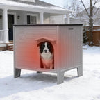 Rockever Insulated Outdoor Dog House Liner, Dog House Outdoor Indoor for Large Dogs, Plastic Elevated Outdoor Dog House Waterproof Dog Kennel with Window, Clean Easily (Only Liner)