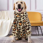 ROZKITCH Dog Jacket with Legs, Pet Windproof Warm Cold Weather Jacket Vest with Luminous Zipper, Jumpsuit Apparel Outfit Clothes for Large Giant Dog Brown 4XL