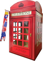The British Red Telephone Booth Cat House Features a Flag Teaser Wand for Cats