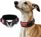 Comfort Fit Dog Collar, Anti-Choke Neck Safe Dog Training Collar, Wide Padded, Breathable, Adjustable with Dual D-Rings, Soft Cushion Neck Protector for Dogs (M, Red)