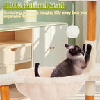 Cute Cat Tree Tower for Indoor Cats Adult, Wood Flower Cat Trees with Cat Hammock, Modern Cat Tree Tower with Scratching Post, Aesthetic Luxury Cats Condo for Cats Kitten(Alpine White)