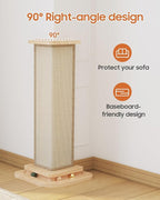 Corner Cat Scratcher with Track Balls, 25'' Cat Scratching Post for 90° Furniture Sofa, Replaceable Sisal Scratch Pad for Wall Furniture Protector