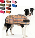 BEAUTYZOO Dog Winter Coat for Large Dogs Waterproof, Warm Reflective Great Dane Oxford Canvas Jacket, Fleece Dog Cold Weather Coats Windproof for Female Male Dogs, Khaki Plaid L