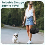 Soft Small Dog Crate - 24 inch Portable Travel Puppy Crate for Small Pets or 2 Cats, Collapsible Pet Carrier with 4 Mesh Doors, Car Kennel for Dogs with Handle for Indoor and Outdoor, Black
