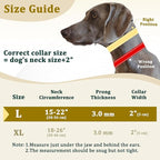 Mayerzon Prong Collar for Large Medium Dogs, Patented Reflective Pinch Collar with Metal Buckle, No Pull Adjustable Hidden Covered Dog Walking Training for Pitbull German Shepherd Doberman(Brown, L)