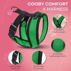 Gooby Comfort X Head in Harness - Hunter Green, Medium - No Pull Small Dog Harness Patented Choke-Free X Frame - On The Go Dog Harness for Medium Dogs No Pull or Small Dogs for Indoor and Outdoor Use
