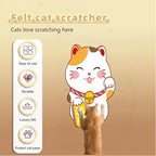 Wall-Mounted Cat Scratcher, 2025 Upgraded Indoor Cat Wall Scratcher — Self-Adhesive Double-Sided Tape, Trimable Scratching Surface, Suitable for Walls/Sofas/Floors (IncludesToy) (Lucky Cat)