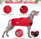 BEAUTYZOO Dog Winter Coat for Medium Dogs Waterproof, Warm Reflective Great Dane Oxford Canvas Jacket, Fleece Dog Cold Weather Coats Windproof for Female Male Dogs, Red M