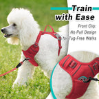 BARKBAY Dog Harness No Pull Mesh for Small Dogs - Adjustable, Reflective, Comfortable, No Choke, Heavy-Duty - Perfect for Outdoor Training, Walking, and Hiking - Strong & Durable - S & Red Mesh