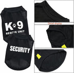 2Pack Dog Security Costume Cotton Dog Shirt for Small Dog Boy Pet Clothes K9/Security Puppy Black Vest T-Shirts Cat Top Tee Breathable Stretchy (Small)