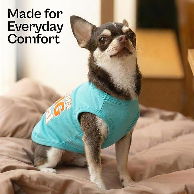Parisian Pet Dog Shirt – 100% Cotton Shirts for Small Dogs – Sleeveless Big Deal Pet Vest – Lightweight and Breathable Dogs Apparel – Cute Summer Dog Clothes - Stretchy T Shirts for Pets