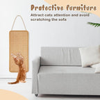 2 Pack Sisal Door Cat Scratching Mat Double Use Hanging Scratcher Wall Floor Mount Cat Scratch Mat Kitty Scratching Pad for Indoor Kitten with Hemp Rope, 7.87"x19.69"(Regular,Brown)