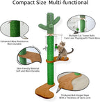 Meowoou Wall Mounted Cat Scratcher for Indoor Cats, 38 Inch Cat Wall Shelves with Scratching Posts and Pedal, Suitable for Adults Cats, Kitten and All Type of Cats Cactus