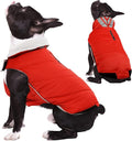 Kuoser Dog Coat Small, Cold Weather Reflective Waterproof Dogs Jacket with Warm Fleece Lining, Turtleneck Dog Winter Coat with Zipper, Doggy Snow Jacket Pet Coats for Small Medium Large Dogs, Red S