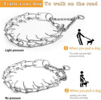 Stainless Steel Prong Dog Training Collar Adjustable Pet Pinch Collar for Dogs with The Swivel Ring 22in x 3.0mm (Neck Size up to 18in) L