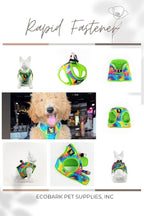 EcoBark Dog Harness - Luxury Step in Mesh Dog Harness in Tie Dye- Soft & Secure Halter Harness Vest for Puppies and Dogs