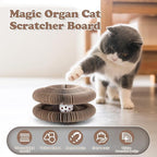 Magic Organ Cat Scratcher Board, Foldable Cat Toy with Bell Cat Grinding Claw, Interactive Cat Scratcher Pad Toy for Indoor Cats