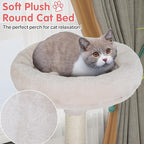 Cat Tree, 36 Inches Indoor Cat Tree Tower Condo, Natural Sisal Cat Scratching Post with Cozy Bed, Small Cats Tree for Kittens, Soft Perch & Cute Toys, Beige