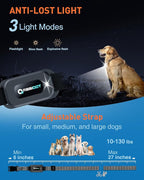 ABBIDOT Shock Collar for Dogs, 4500FT Dog Training Collar with Remote，IPX7 Waterproof Rating，6 Training Modes (Beep, Vibration, Safe Shock), Enhanced Night Light, Rechargeable E-Collar （10-130 lbs）