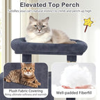 Tangkula 70 Inch Tall Cat Tree, Multi-Level Large Cat Tower with Sisal Scratching Posts, Plush Top Perch, 2 Condos, Hammock, 2 Dangling Balls, Cat Tree Tower for Indoor Cats Large Adults (Dark Grey)