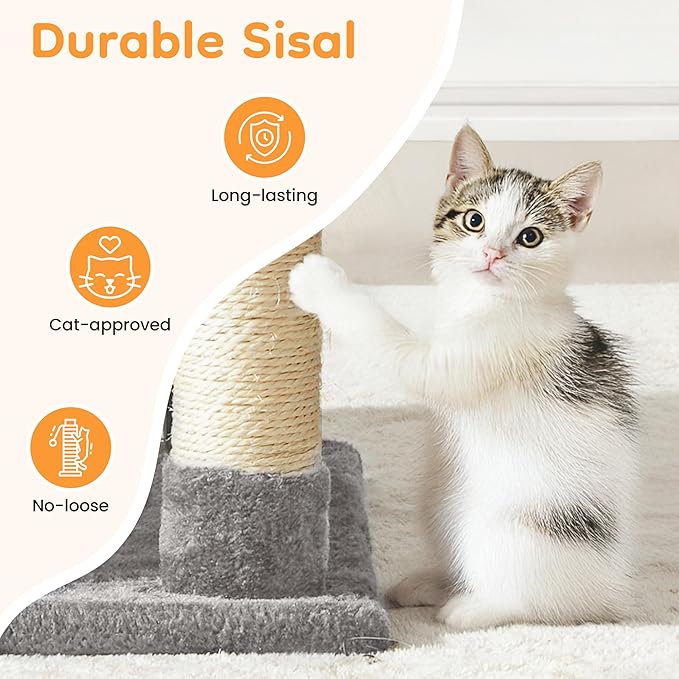 Multi-Level Cat Tree Tower for Large Cats with Scratching Posts, Condos, Perch, Hammocks & Toys, Cat Jungle Gym for Indoor Cats, Ideal for Multi-Cat Households, Gray