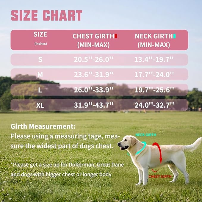 AUROTH Dog Harness and Leash Set, Soft Padded Service Dog Vest with 5.25FT Dog Leash, No Choke, Easy On Pet Vest, Adjustable Reflective No Pull Pet Vest Medium Sized Dog, Easy Walking and Training