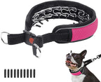 Martingale Collar for Dogs, Reflective No Pull Dog Collar for Medium Large Dogs, Adjustable Anti Pull Dog Collar for Walking Training, Heavy Duty Nylon Slip Collar with Buckle 1.8 Inch Wide S Hot Pink
