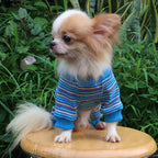 LOPHIPETS Dog Pajama Onesie for Small Chihuahua Yorkie Puppy Cat Clothes Apparel-Blue/S