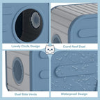 NUNU LAB Plastic Cat House Outdoor, Cats House for Indoor, Weatherproof Cat House, Camera Shaped Design, with Escape Door, for Small to Medium Cats (Blue)