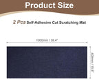 uxcell Self-Adhesive Cat Scratching Mat, 2 Rolls 39.4" x 15.8" Couch Protector from Cat Claws for DIY Sofa, Wall, Doors, Cut Anti Cat Scratch Pad Carpet Mat, Dark Blue