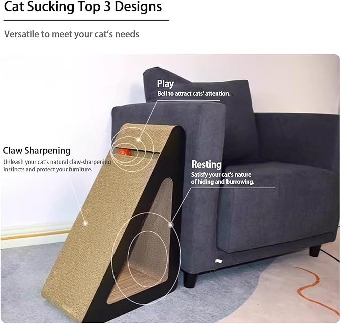 Cat Scratcher Board for Wall and Couch, 22.44 x 14.56 x 11.41 Inch Corrugated Paper, Vertical Cat Scratching Post, Durable Scratch Pad for Claw Sharpening, Non-Shedding for Indoor Cats
