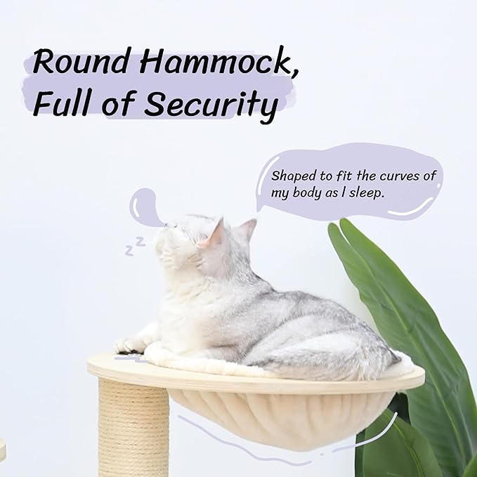 KAMABOKO 67” Tall Cat Tree, Extra Large Cat Tree - 8 Levels Wood Cat Tower Chewable w/Cat Condo, Hammocks & Hanging Basket for Large Cats