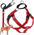 2 Hounds Design Freedom No Pull Dog Harness, Adjustable Harness and Leash Set, 1" MD, Red