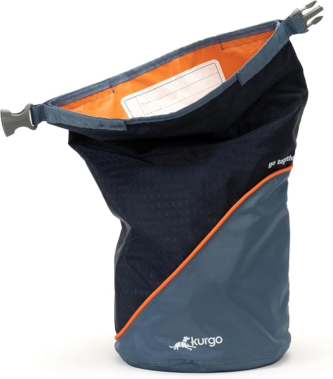 Kurgo Kibble Carrier - Portable Kibble Carrier - Compact Travel Storage - Dog Food Dry Bag - Camping Dog Storage - 5 lb Capacity - Navy