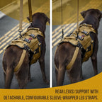 OneTigris Dog Lift Harness for Large Dogs, Dog Hip Support Brace, Full Body Lifter with Handles Invictus Multifunctional Mobility Assistance Vest for Back Legs (Brown, XXL)
