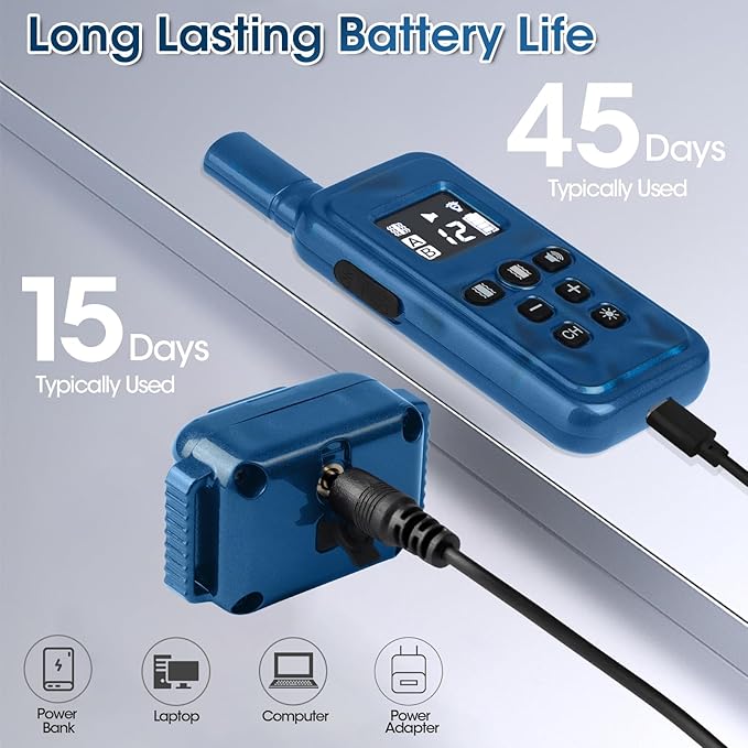 Small No Shock Dog Training Collar for Small Dogs 5-15lbs, Strong Vibrating Dog Collar Beep and Vibrate Only, Safe Lock Waterproof Rechargeable Vibration Collars for Dogs-No Prongs,Blue