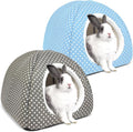 2 Pack Rabbit Hideout Large Bunny Bed Washable Rabbit House and Hideout Fleece Guinea Pig Hiding Hut for Indoor Bunnies Small Animal Hideaway