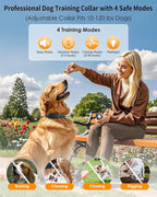 Dog Training Collar with Remote for Dogs, Waterproof IPX7 E Collar, Beep Vibration Modes, Safe Humane Training, 2000FT Range, Rechargeable Battery, for Small Medium Large Dogs 10–120 lbs (Black)